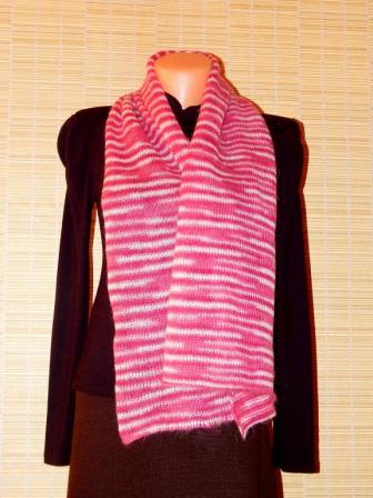 шарф вязаный мохеровый розовый