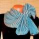 шарф вязаный мохеровый голубой