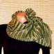 шарф вязаный мохеровый зелёный