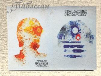 Обложка для паспорта «R2-D2 и C-3PO. Звездные войны» кожа