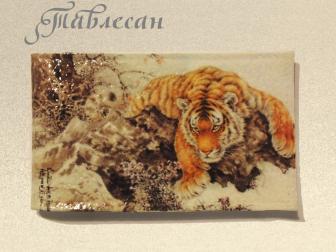 Визитница (картхолдер) «Тигр, тигр..» кожа на 18 визиток (карт)