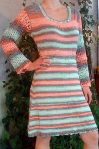 Эксклюзивное вязаное платье. Всесезонное вязаное платье