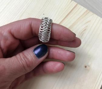 Кольцо серебряное Chain maille «6-in-1»