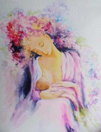 Картина маслом «Запах малыша»