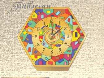 Настенные часы «Домики Хундертвассера» шестигранник