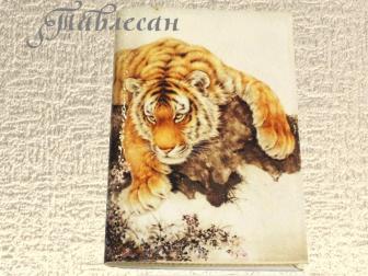 Обложка для паспорта «Тигр, тигр, жгучий страх..» кожа для мужчины