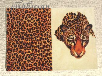 Обложка для паспорта «Леопард» кожа декупаж для женщины