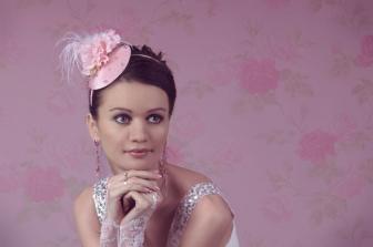 Шляпка вуалетка украшение для невесты — Розовая фантазия