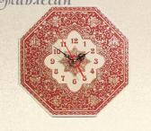 Часы настенные «Арабеска» в восточном стиле в гостиную терракота, красные