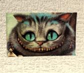 Визитница (картхолдер) «Чеширский кот» кожа на 18 визиток (карт)