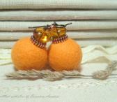 Серьги из войлока «Tangerine day»