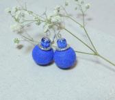 Серьги из войлока «Warm blue»