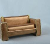 Кожаный диван для кукол Sofa for dolls