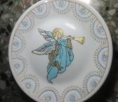 Настенная тарелка с Ангелом в золотисто-голубом цвете, Настенная тарелка «Ангел»