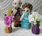 Дедушка 19 см, бабушка 17 см, Сувенир ко дню свадьбы