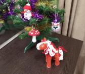 Набор елочных игрушек из шерсти, Набор елочных игрушек из шерсти сухое вяляние