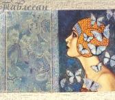 Обложка для паспорта «Королева бабочек» кожа для женщин