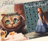 Обложка для паспорта «Алиса и Чеширский кот» кожа