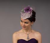 Шляпка вуалетка, украшение для волос 'заснеженный цветок'
