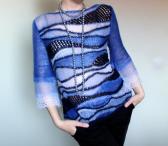 Авторский вязаный пуловер «Фейри в синих облаках»