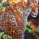 Картина вышитая бисером «Леопард»