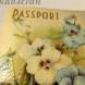 Обложка для паспорта «Фиалки» кожа декупаж винтажная