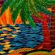 Картина маслом «Пляж и пальмы» в стиле зенарт 34х54см