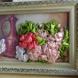 Картина "Розы и кувшин" вышитая атласными лентами по принту , оформлена в багет(раму). Размер 38 х 29 см., Картина «Розы и кувшин»