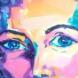 картина маслом «Голубые глаза»