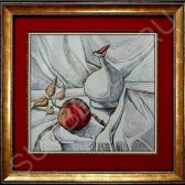 Мастер-класс акварельной живописи «Красный гранат на белом фоне»